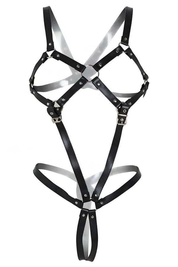 Sexy Body Harness Lingerie - Adjustable Faux Leather Design