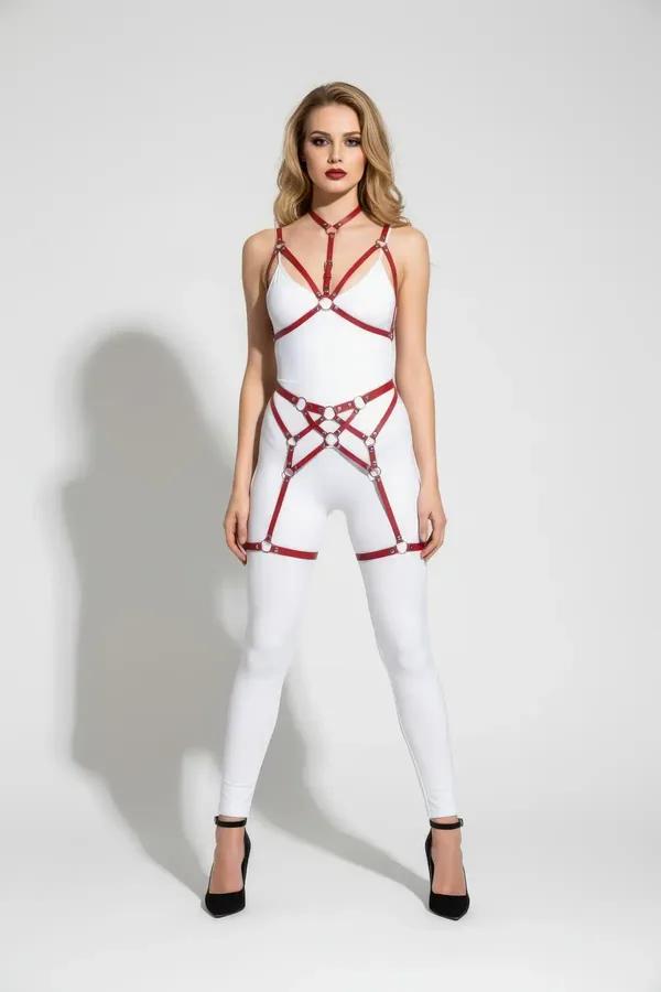 Multi-Strap O-Ring Body Harness and Thigh Garter Set