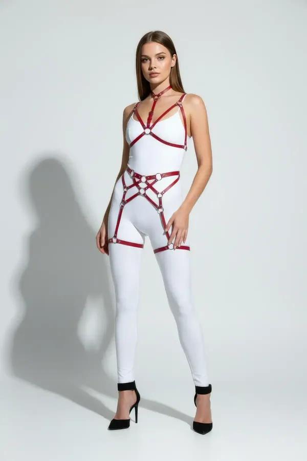 Multi-Strap O-Ring Body Harness and Thigh Garter Set