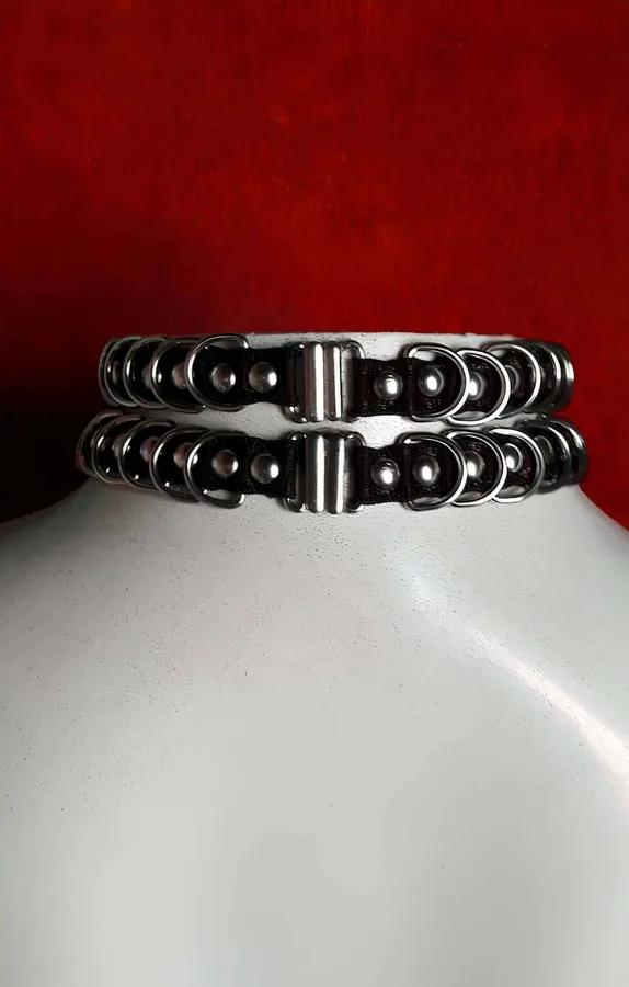 Two-Row Ring Choker with Front O-Ring Pendant