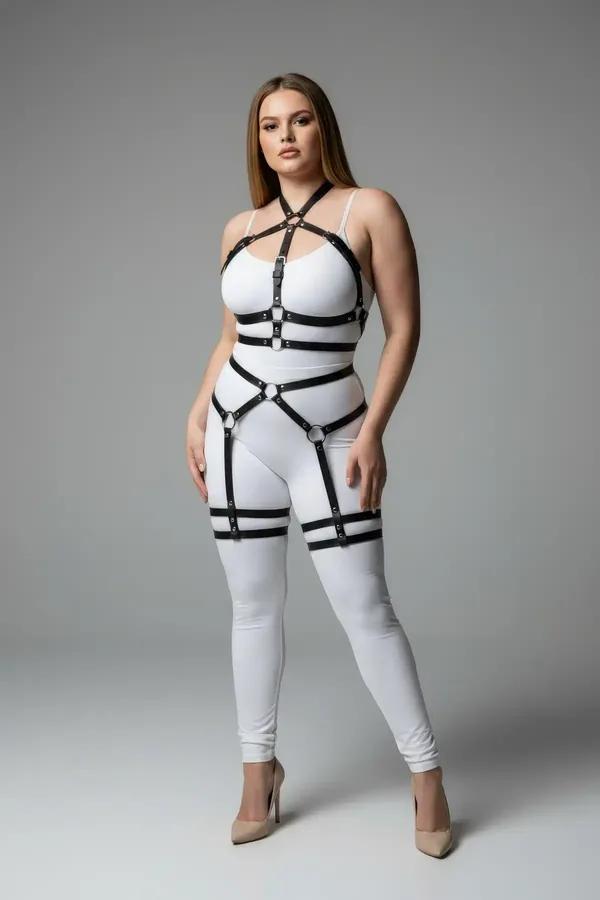Full Body Harness with Integrated Thigh Garters