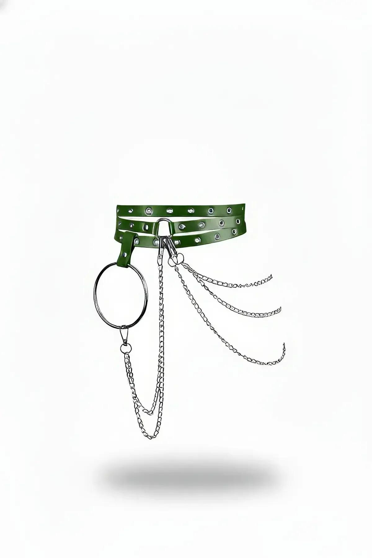 Triple Strap Waist Harness with O-Ring & Cascading Chains