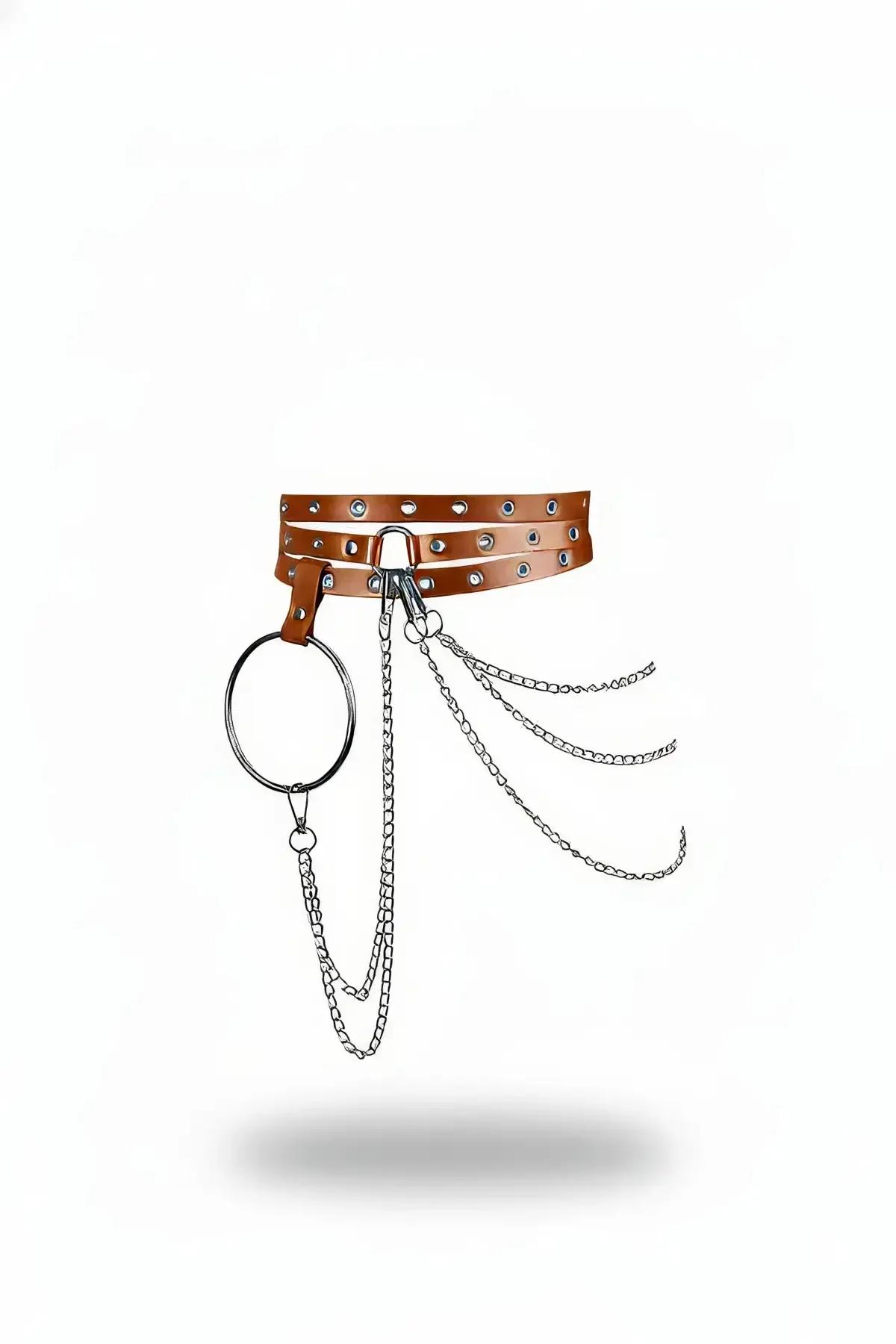 Triple Strap Waist Harness with O-Ring and Chains
