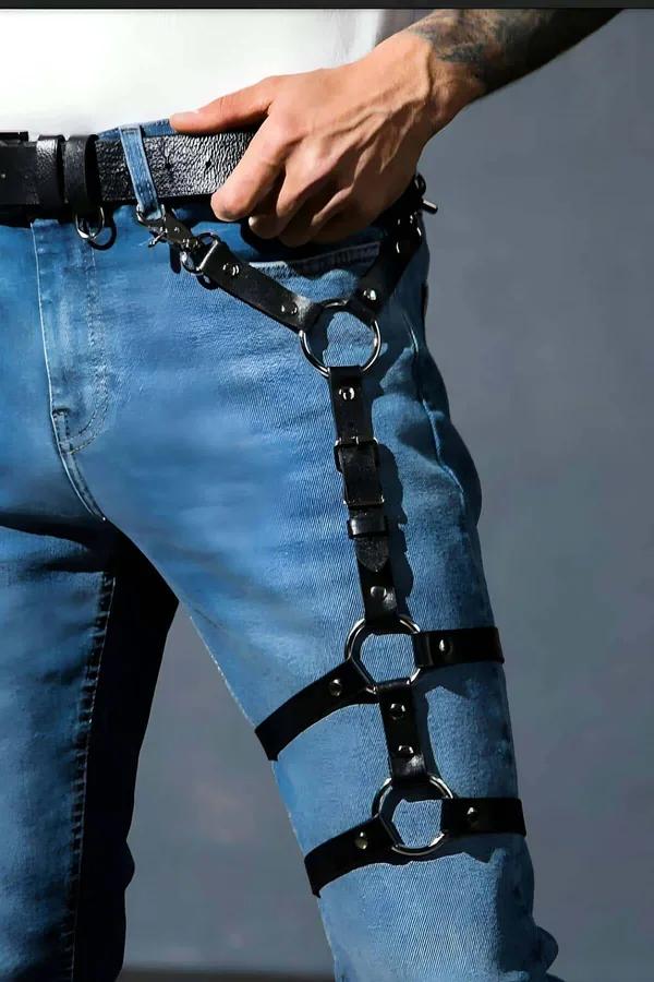 Adjustable Faux Leather Thigh Harness with O-Rings