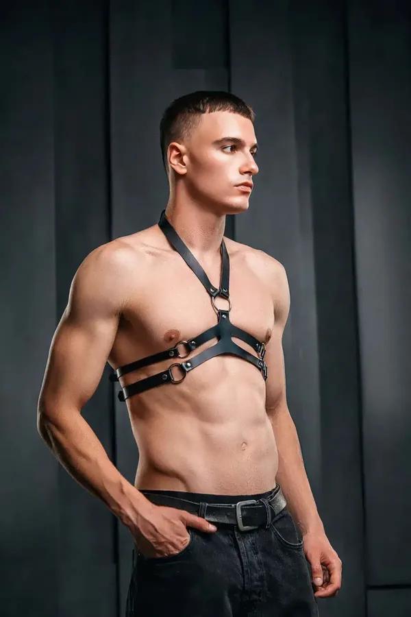 Strappy Chest Harness with O-Ring Detail