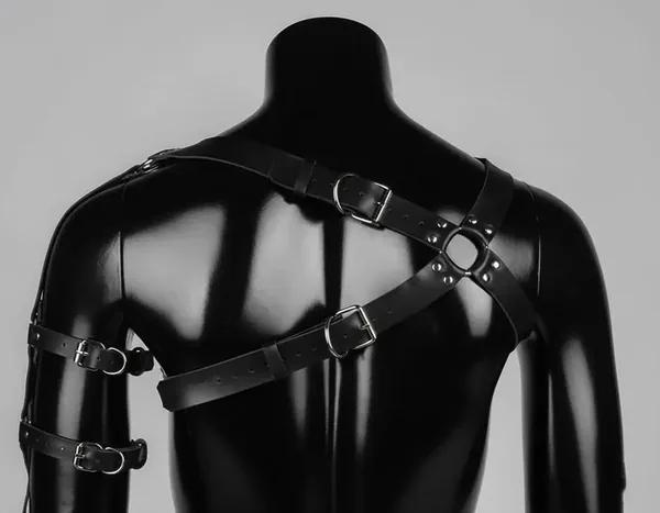 Asymmetric Vegan Leather Chest & Arm Harness