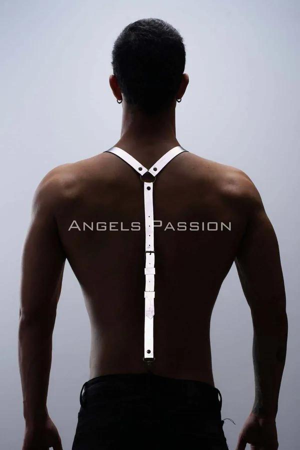 Reflective Suspenders Harness with Silver Clasps