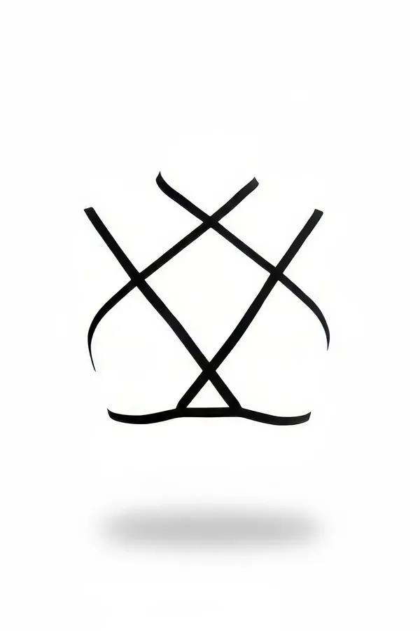 black strappy chest harness with dual criss-cross geometric X-strap design on white background