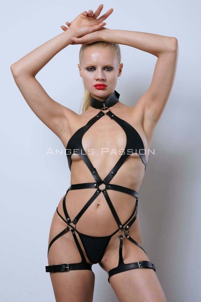 Full Body Leather Harness, Vegan Leather Harness, Erotic Leather Underwear - PNT1331 - 3