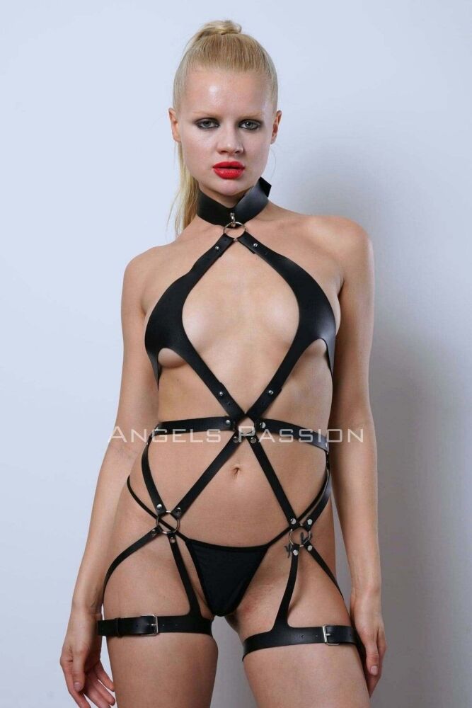 Full Body Leather Harness, Vegan Leather Harness, Erotic Leather Underwear - PNT1331 - 8