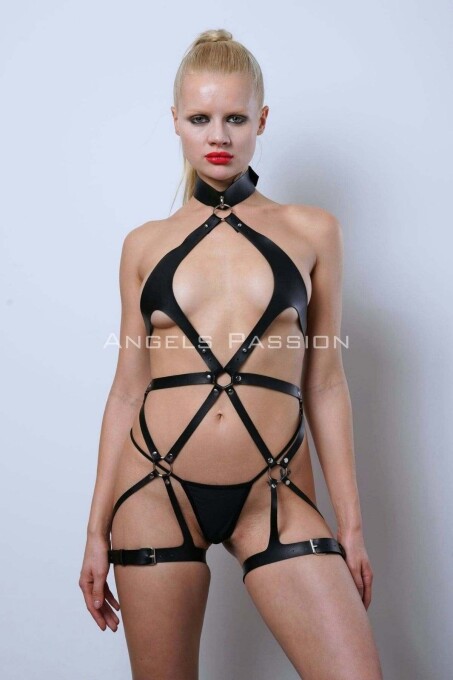 Full Body Leather Harness, Vegan Leather Harness, Erotic Leather Underwear - PNT1331 - 9