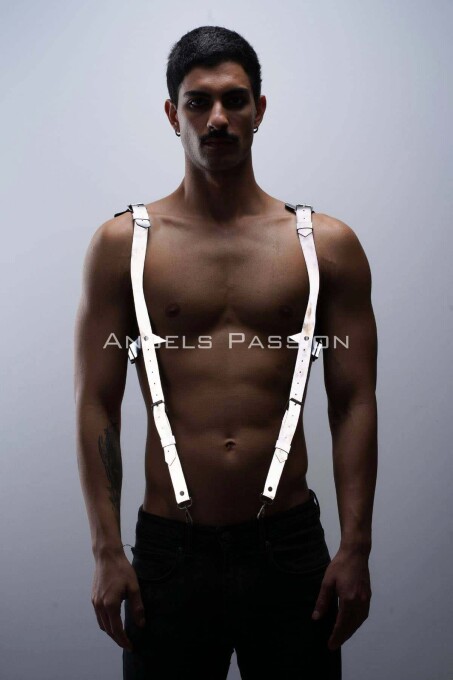Glow in the Dark - Reflective Trousers Suspenders, Men's Chest Harness - Reflective Clubwear - PNTM135 - 2