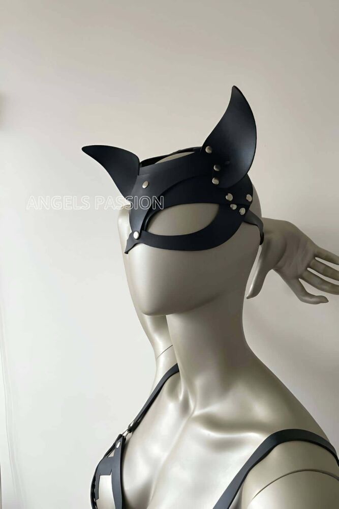 Leather Cat Mask, Leather Mask, Mask Types - PNT557 - 3