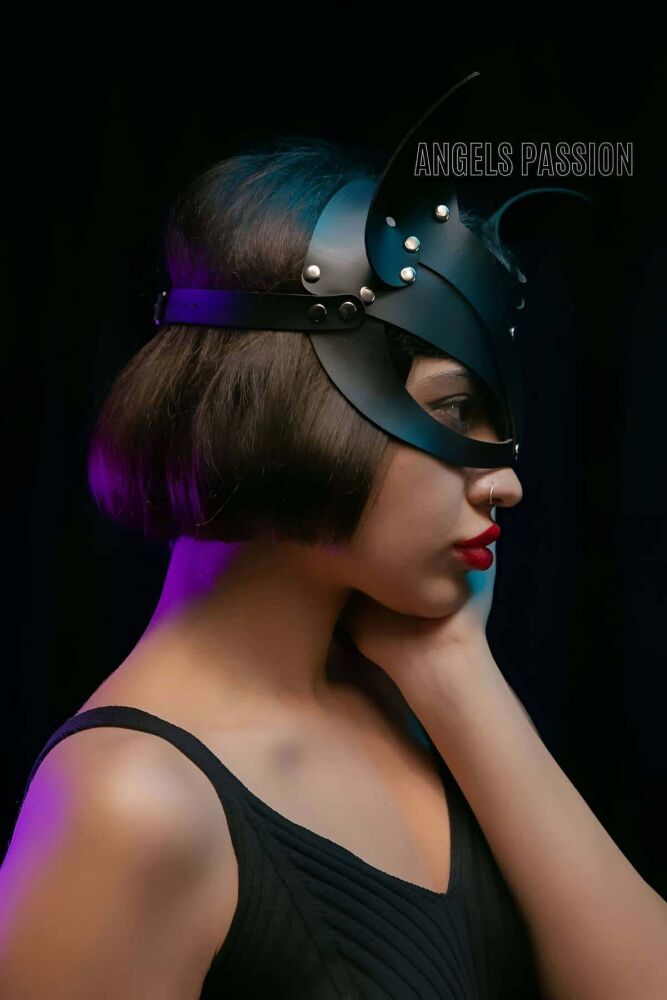 Leather Cat Mask, Leather Mask, Mask Types - PNT557 - 5