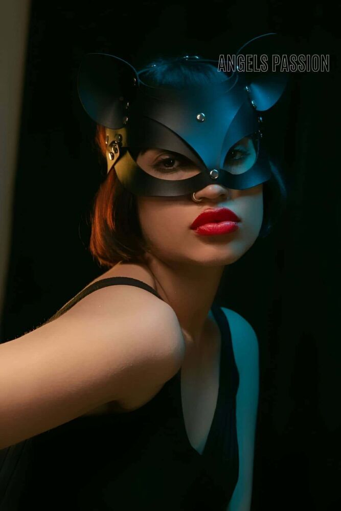 Leather Cat Mask - Leather Mask - Sexy Mask - PNT558 - 1