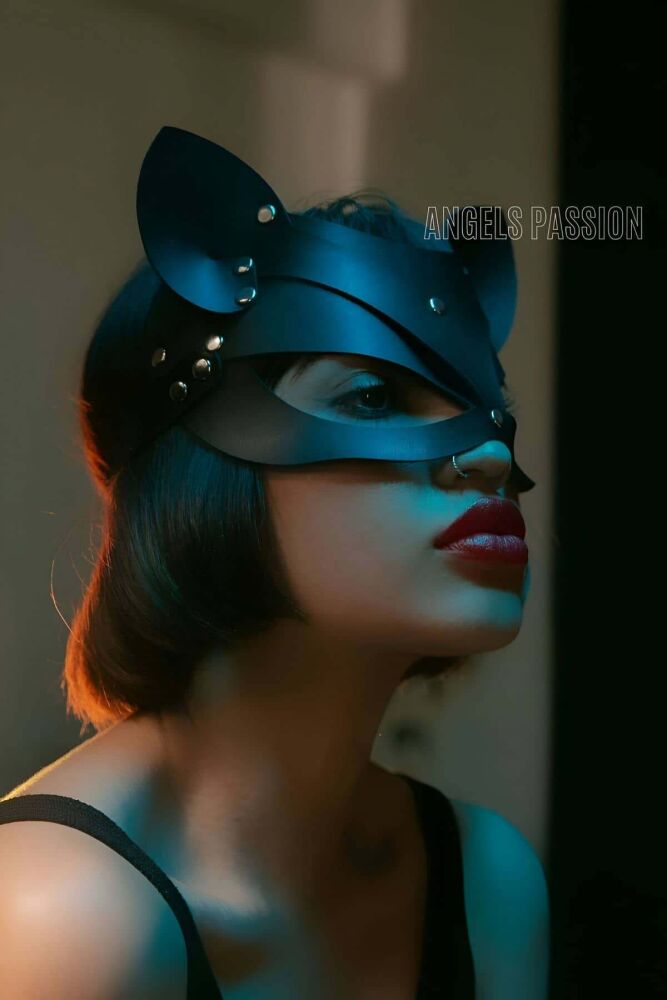 Leather Cat Mask - Leather Mask - Sexy Mask - PNT558 - 2