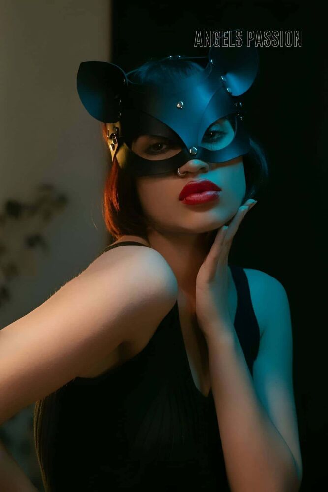 Leather Cat Mask - Leather Mask - Sexy Mask - PNT558 - 4
