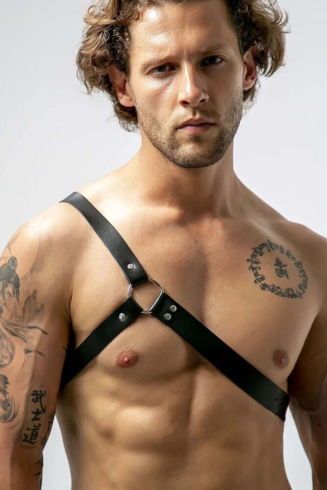 One Shoulder Leather Men's Harness - PNTM211 - 4