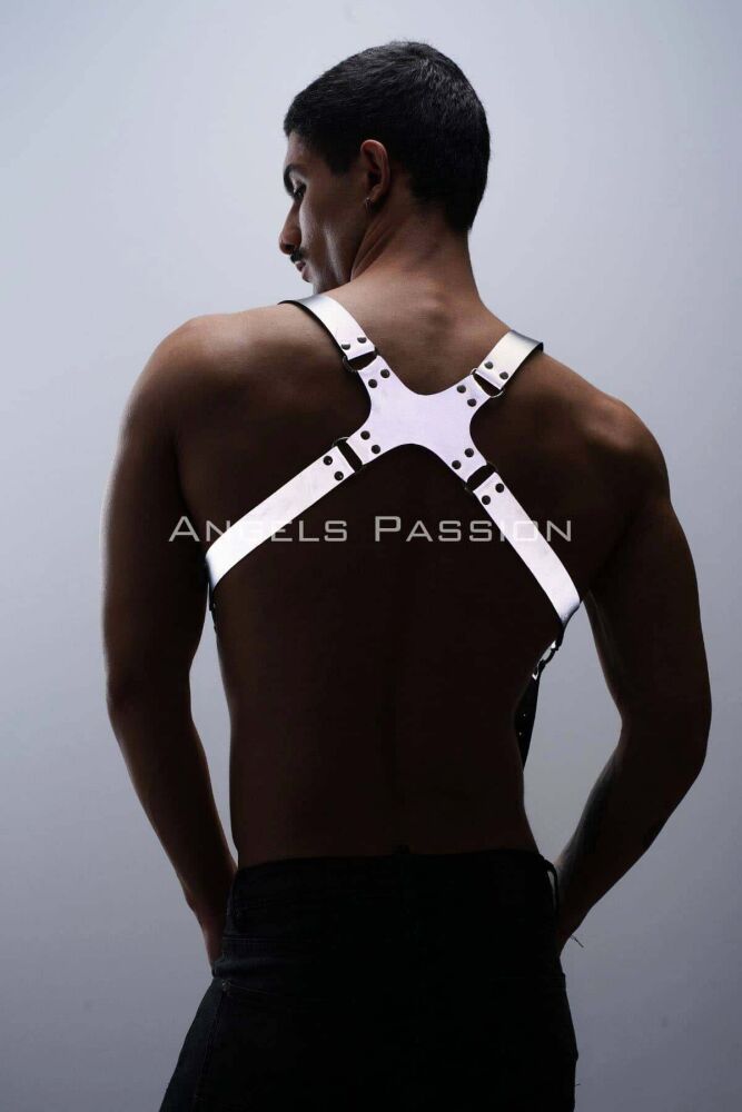 Reflective (Glow in the Dark) Chest Harness, Men's Trouser Suspenders, Reflective Clubwear - PNTM160 - 5