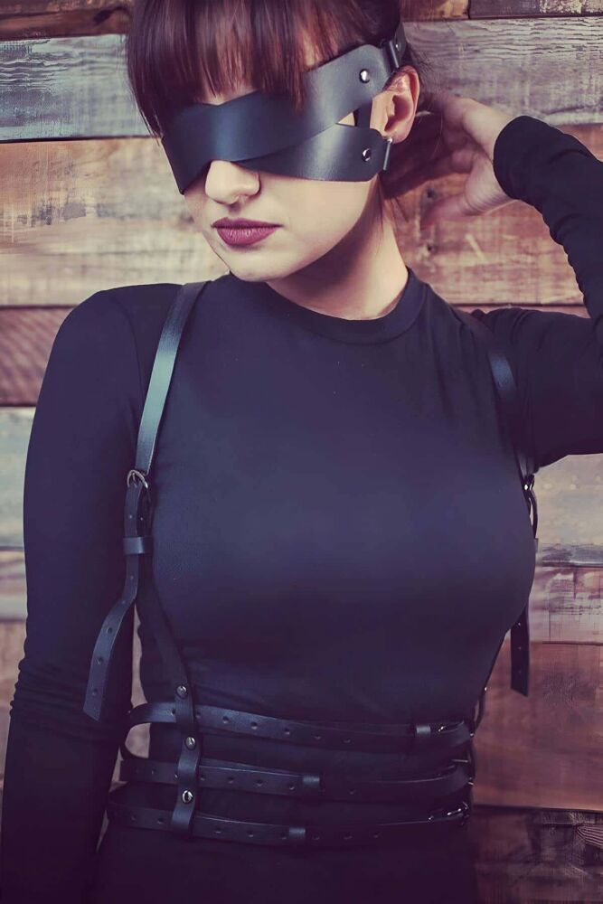 Sexy Leather Harness with Eye Mask - PNT471 - 1