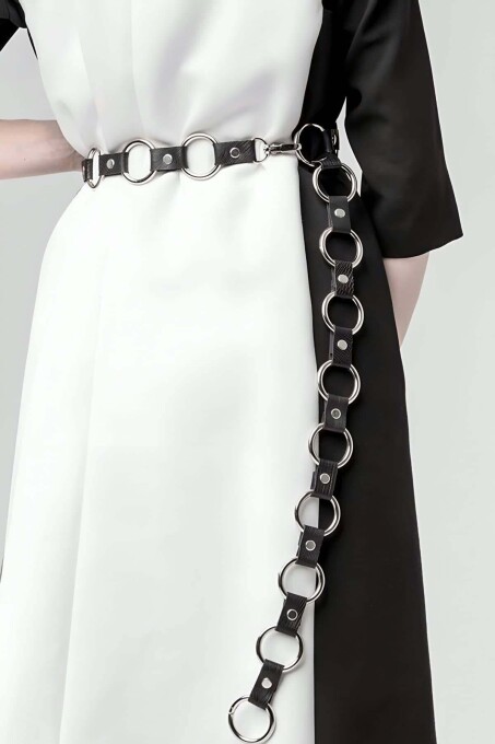 Stylish Leather Belt with Rings - PNT427 - 1