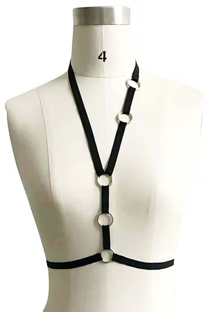 Adjustable Chest Harness for Women - Strappy O-Ring Lingerie