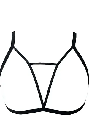 Strappy Chest Harness Adjustable Cage Bralette Top for Women