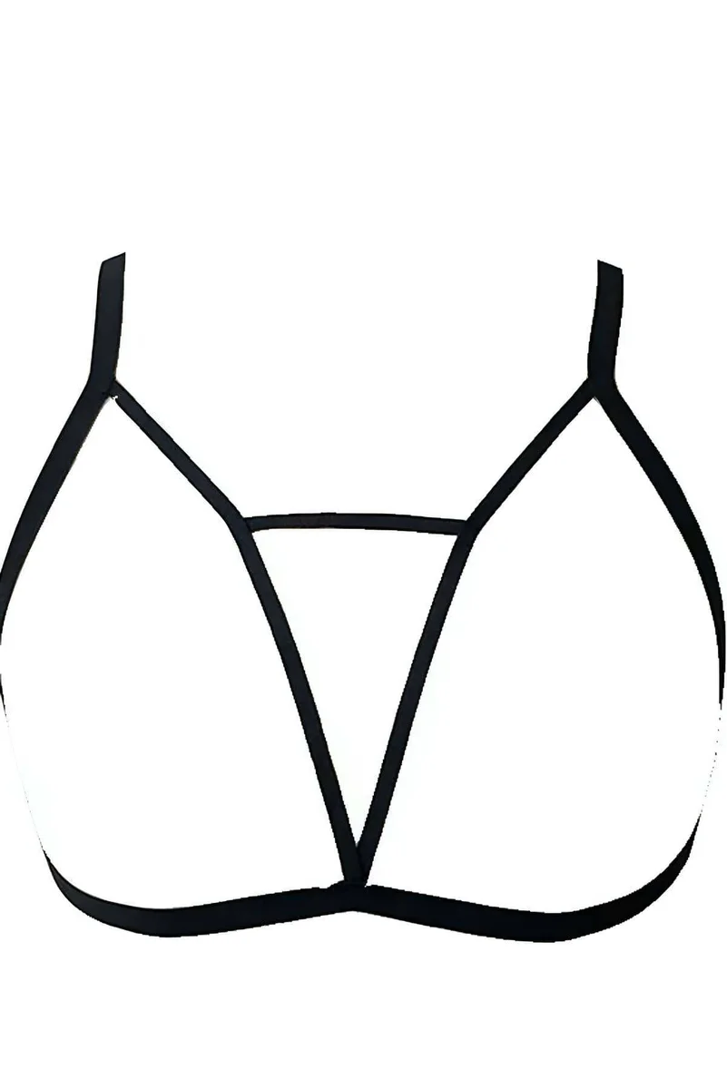 Strappy Chest Harness Adjustable Cage Bralette Top for Women