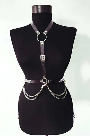Sexy Body Harness with Chains and O-Ring for Women