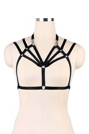 Strappy Chest Harness Lingerie - Adjustable Body Cage Top