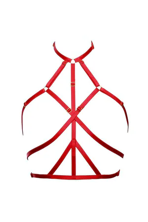 Red Body Harness for Women | Adjustable Chest Lingerie
