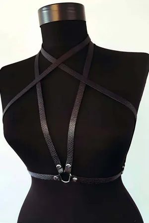 Chest Harness Faux Leather Adjustable Strappy Body Accessory