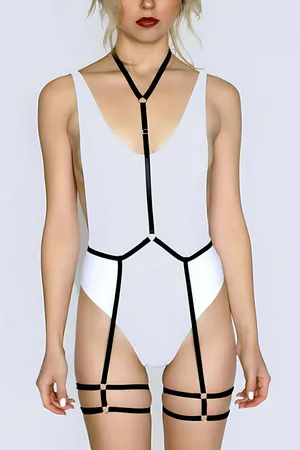 Full Body Harness Lingerie with Adjustable Thigh Straps