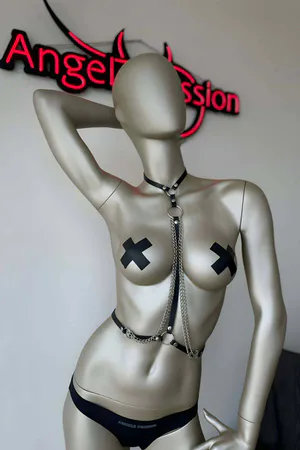 Faux Leather Chest Harness with Chains | Women's Fashion Bodywear