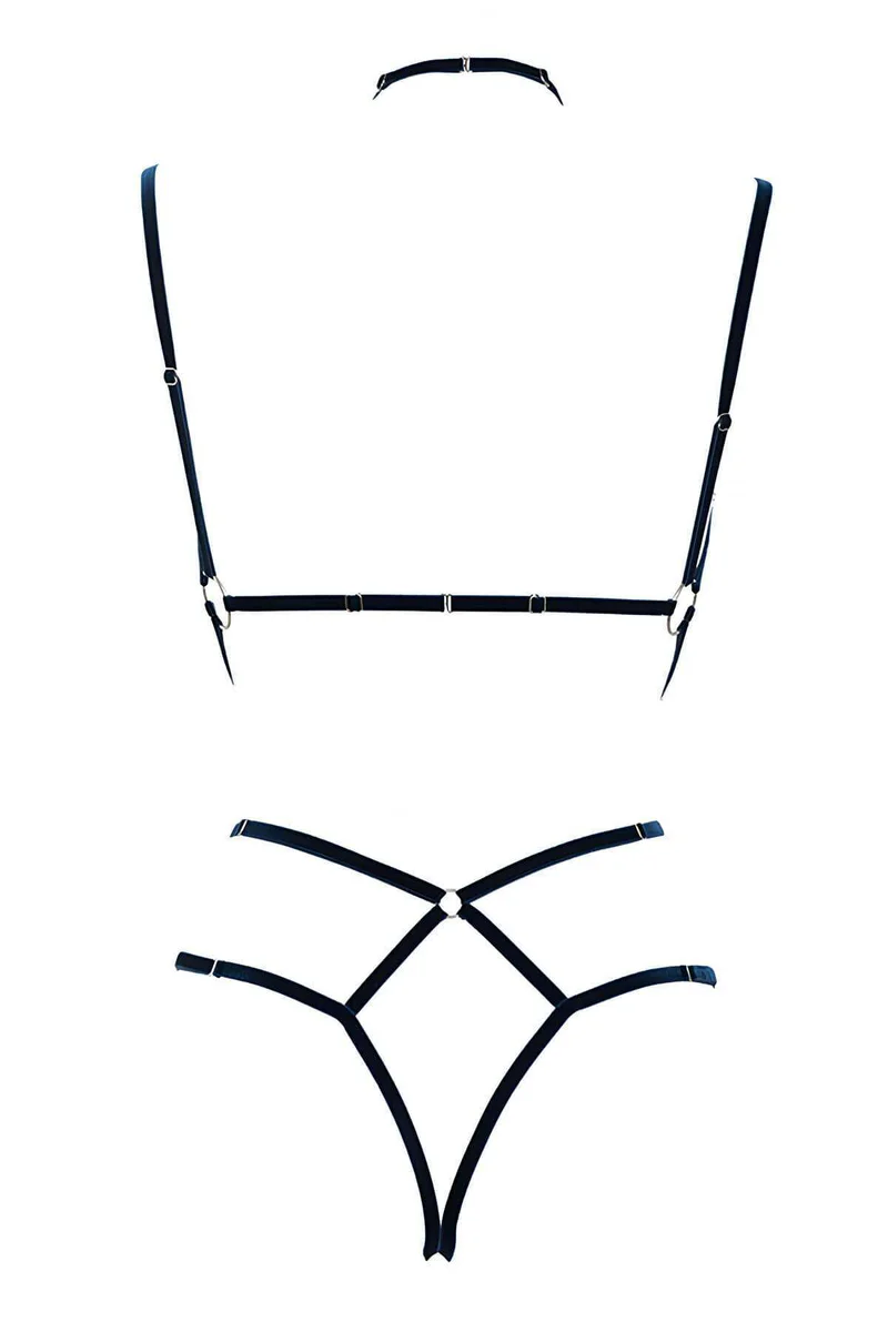 Men's Adjustable Rubber-Look Body Harness - Fantasy & Clubwear