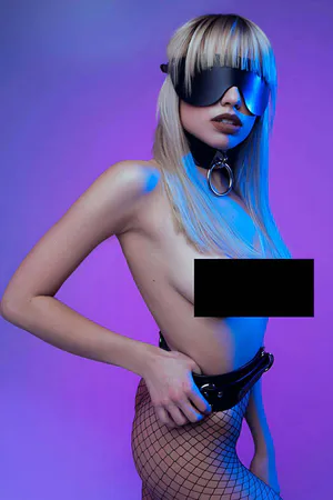 Faux Leather Mask with Integrated Goggles