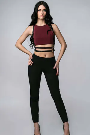 Women's Chest Harness Belt - Faux Leather Fashion Accessory