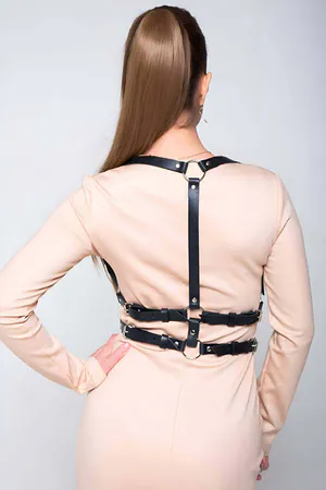 Women's Chest Harness Accessory – Faux Leather Fashion Body Straps