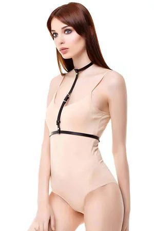 Chest Harness for Women - Adjustable Faux Leather Body Accessory