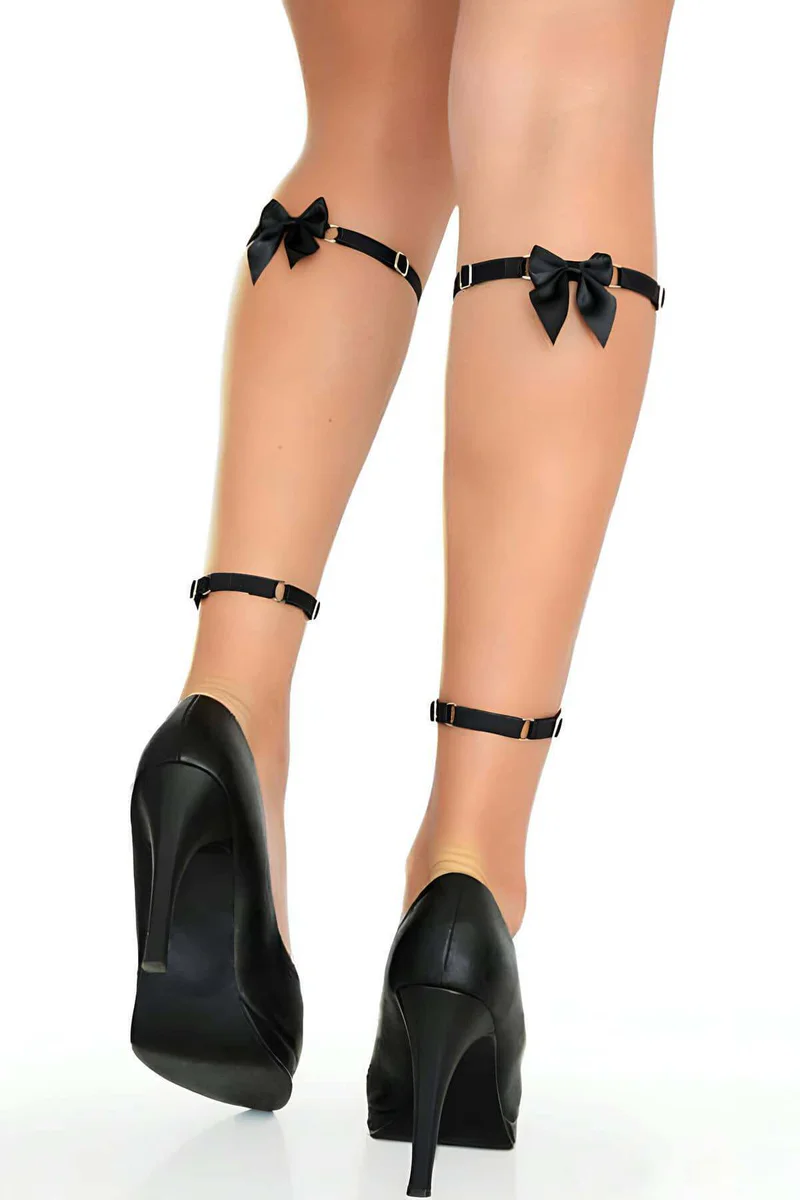 Black Leg Harness Straps