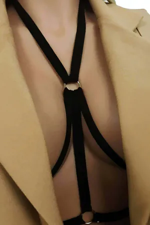Chest Harness for Women - Adjustable Black Body Strap Style