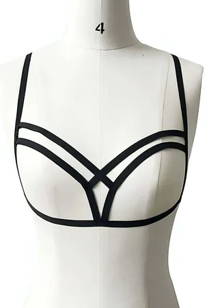 Strappy Chest Harness Bra - Adjustable Cage Style Lingerie Top