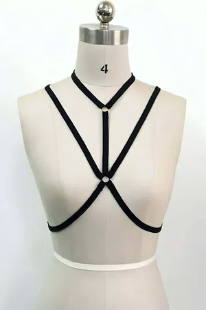 Body Harness Lingerie Strappy Caged Chest Adjustable Top