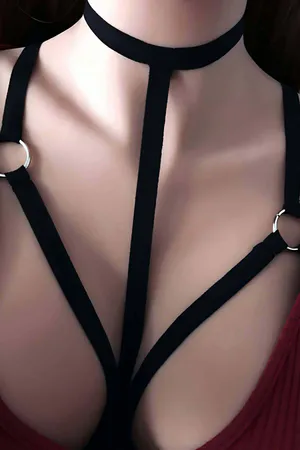 Chest Harness Strappy Cage Bra with Choker | Adjustable Design