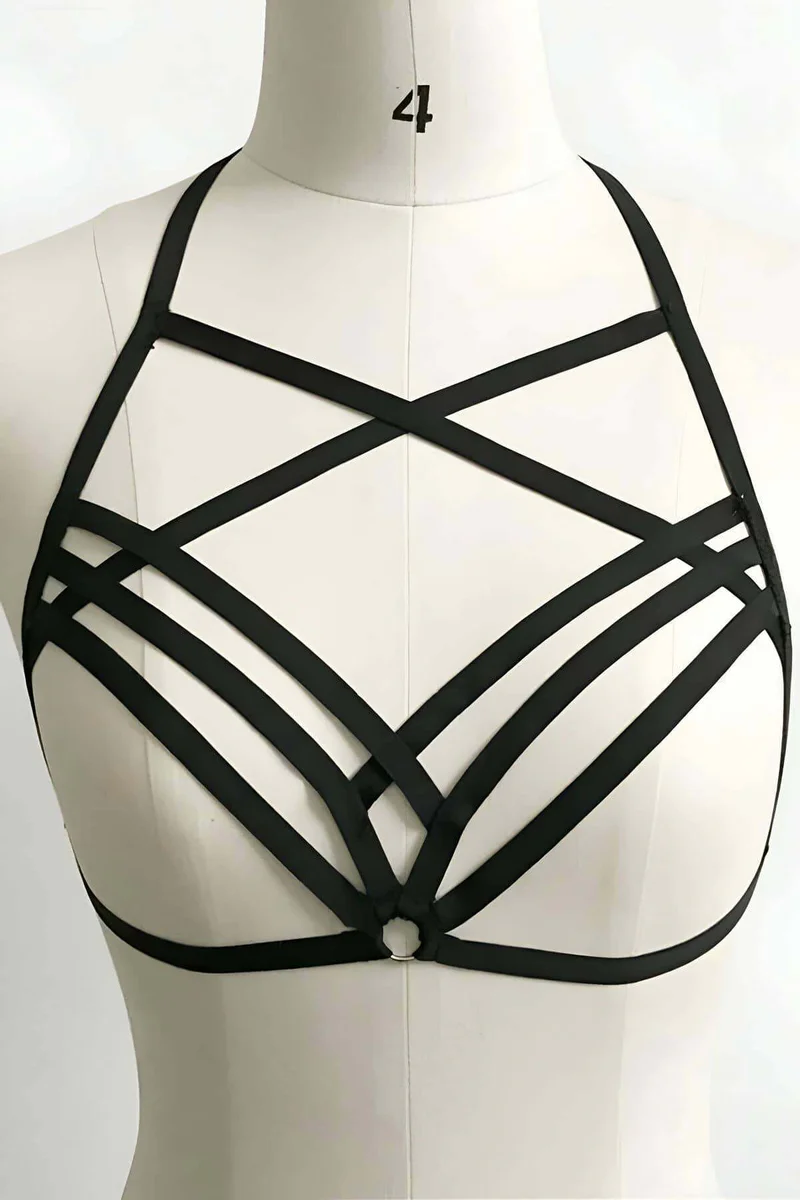 Sexy Chest Harness – Adjustable Caged Strappy Body Bra Top