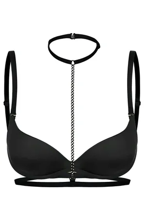 Sexy Chest Harness Lingerie with Choker and Body Chain