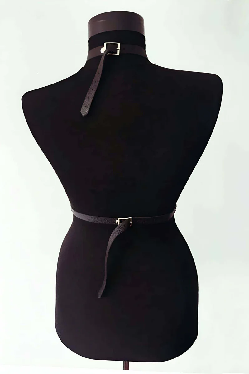Chest Harness for Women – Adjustable Faux Leather Body Harness