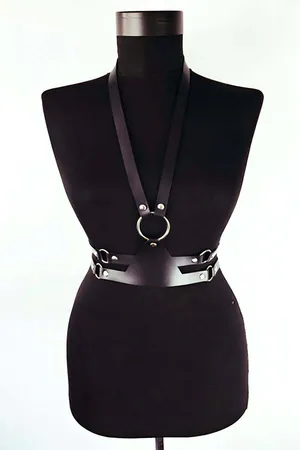 Faux Leather Chest Harness – Adjustable O-Ring Body Strap