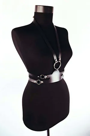 Faux Leather Chest Harness – Adjustable O-Ring Body Strap