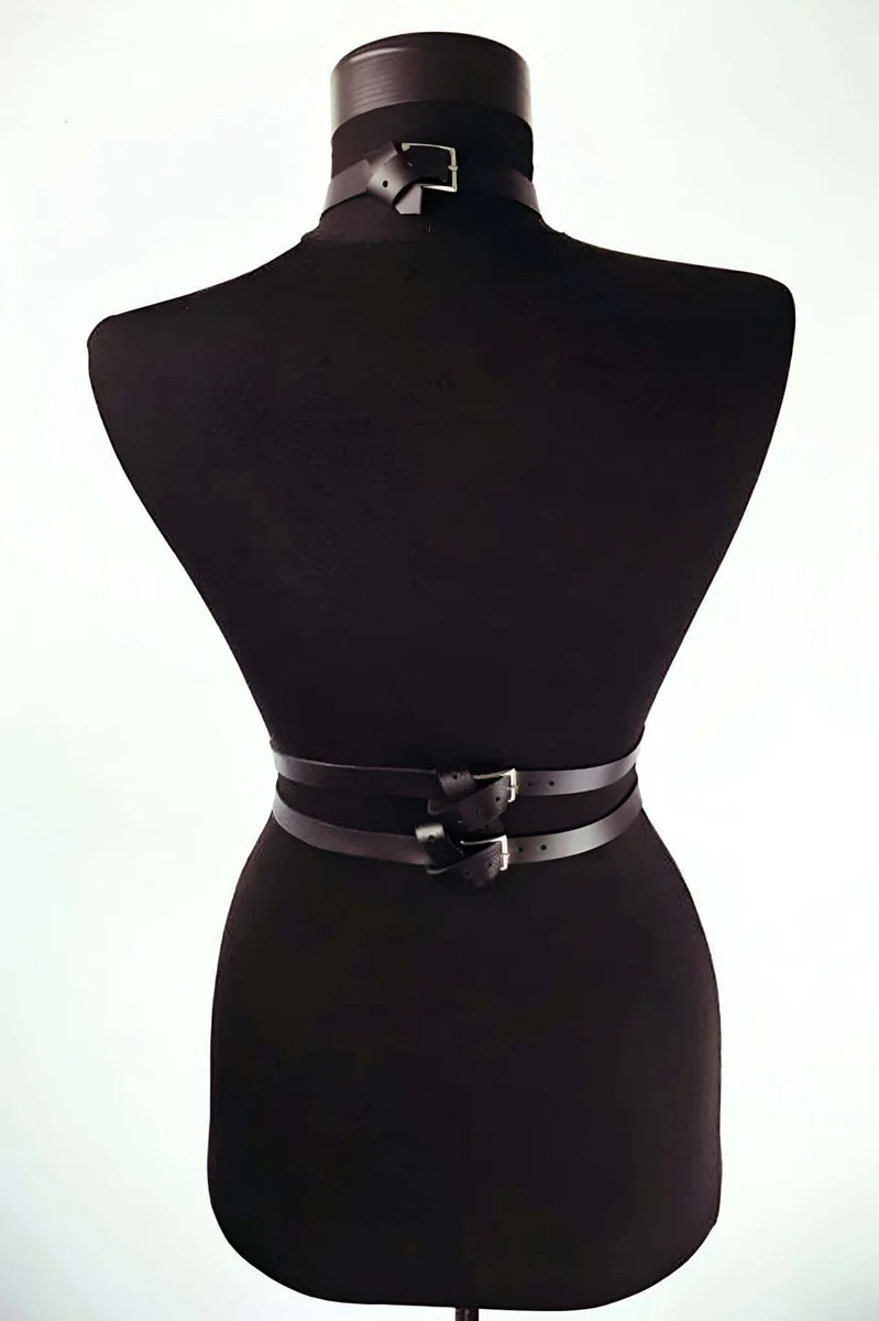 Faux Leather Chest Harness – Adjustable O-Ring Body Strap